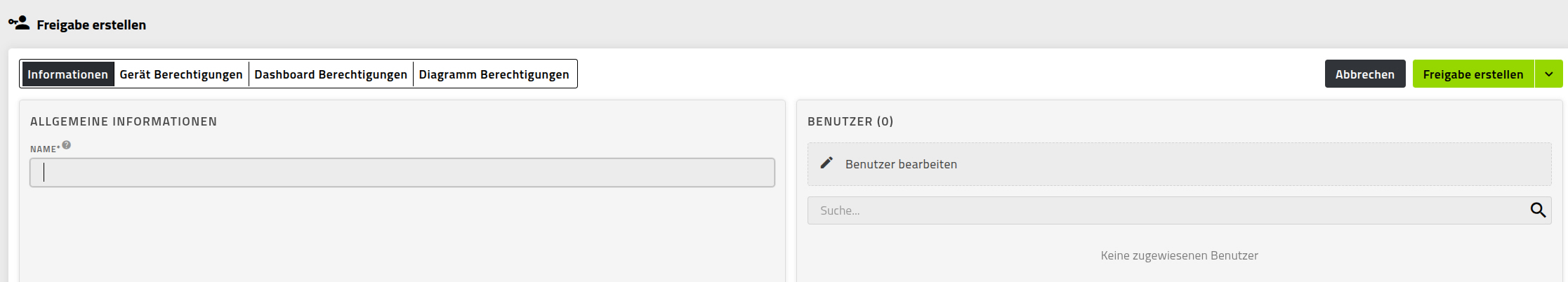 Freigabe erstellen